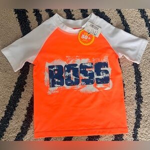 🆕 The Children’s Place (Place Sport) “BOSS” Kids Rash Guard Swim Shirt, 3T